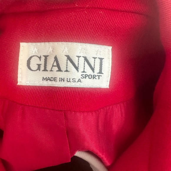 Gianni Sport suit jacket blazer garnet red lined size 4 100% wool button-front - Picture 3 of 16
